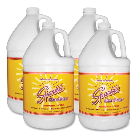 Sparkle Liquid Glass Cleaner, Unscented, Bottle, 4 PK 20500